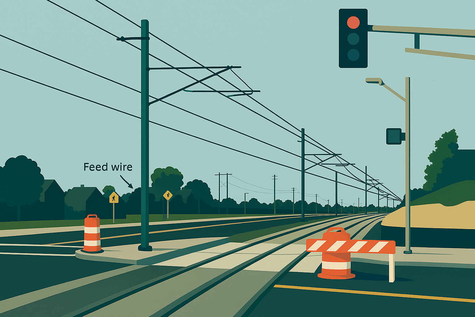 OCS pole arrangements: interface with other civil and trackwork infrastructure TNR-RL-ELE-I-127-2025-EN